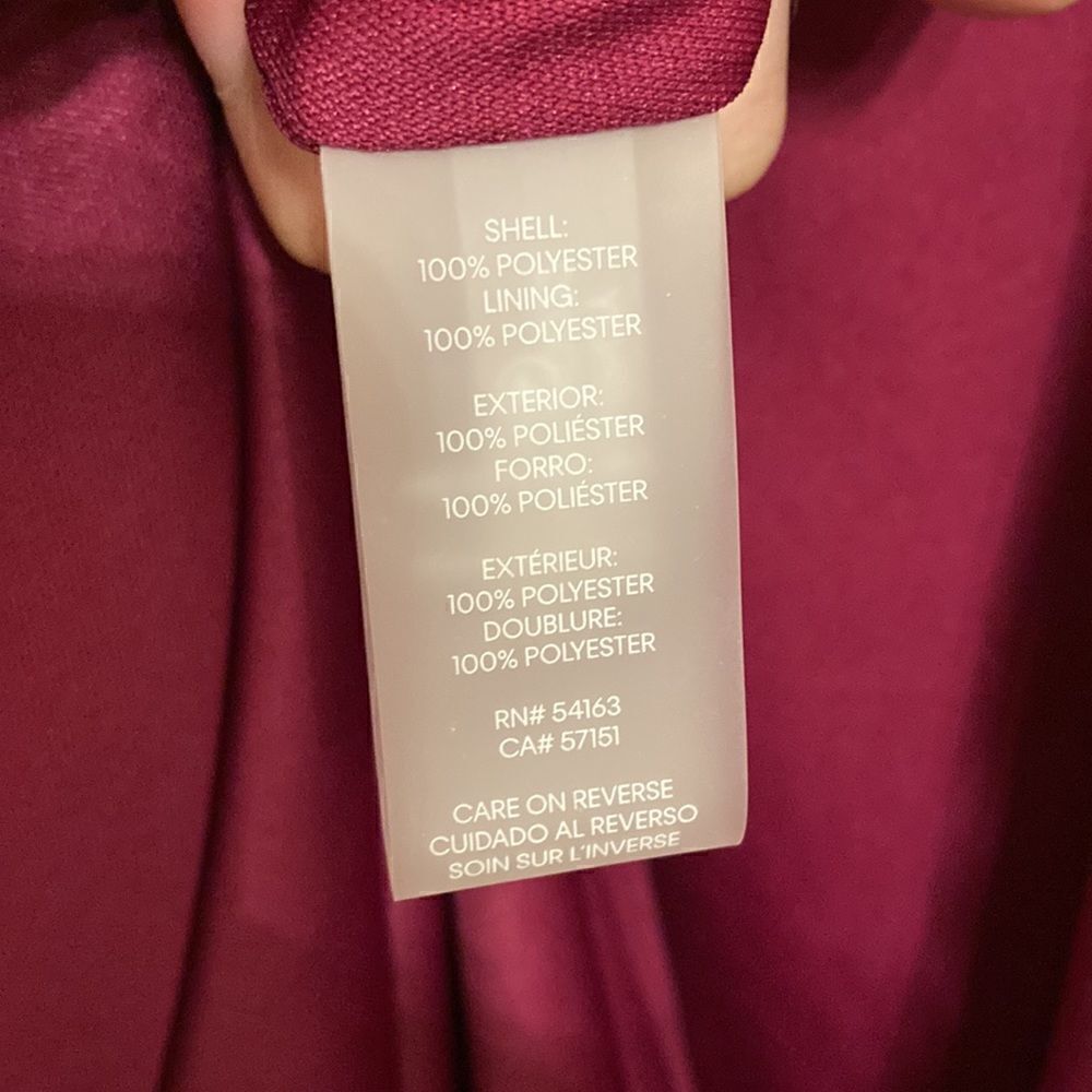 NWT Calvin Klein Burgundy and Silver Metallic Floral Dress - Picture 12 of 15